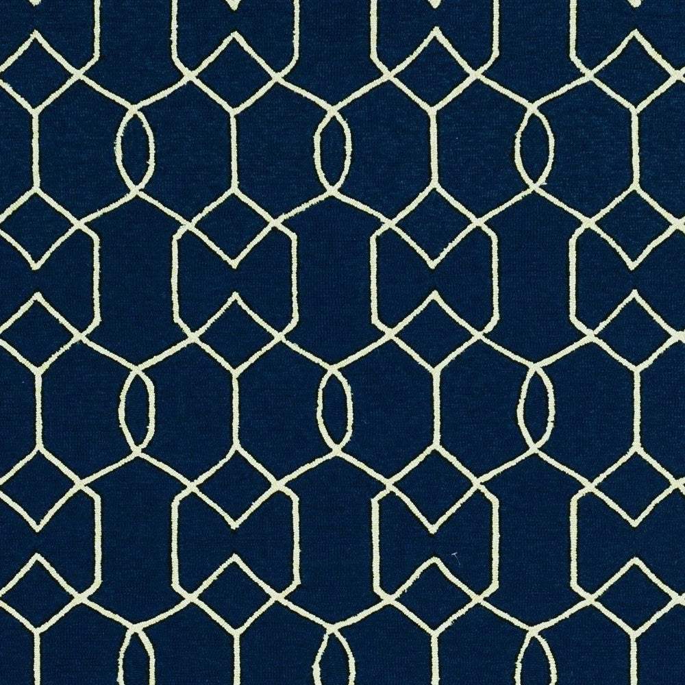 2' X 3' Navy Blue Hand Hooked Area Rug - Image 6