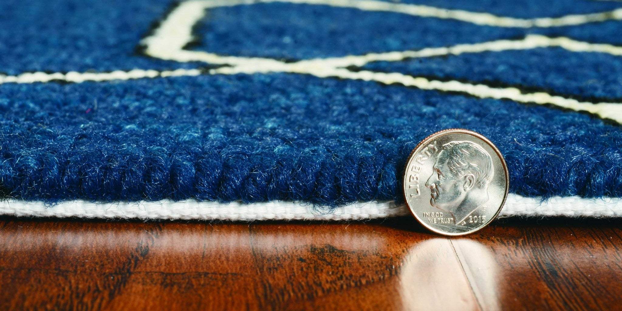 2' X 3' Navy Blue Hand Hooked Area Rug - Image 8