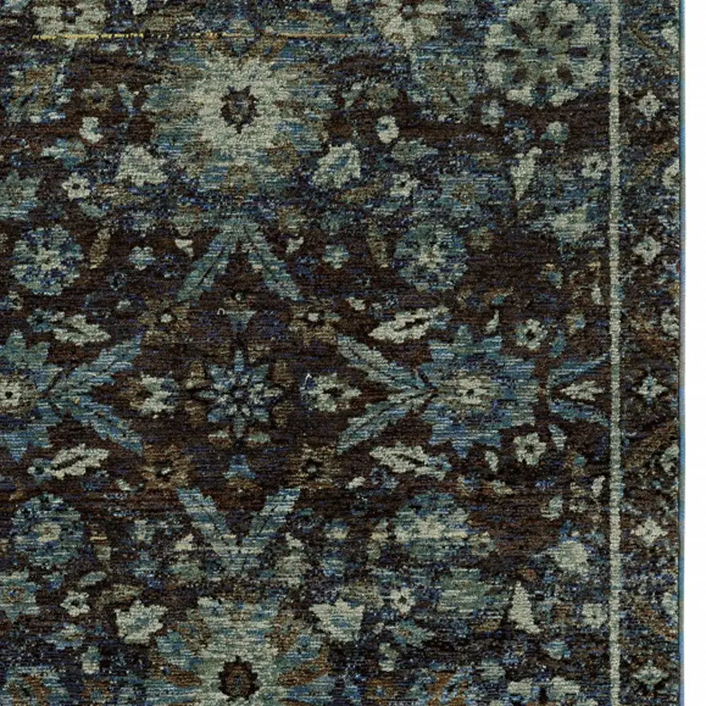 2' X 3' Navy Blue Oriental Power Loom Area Rug - Image 3