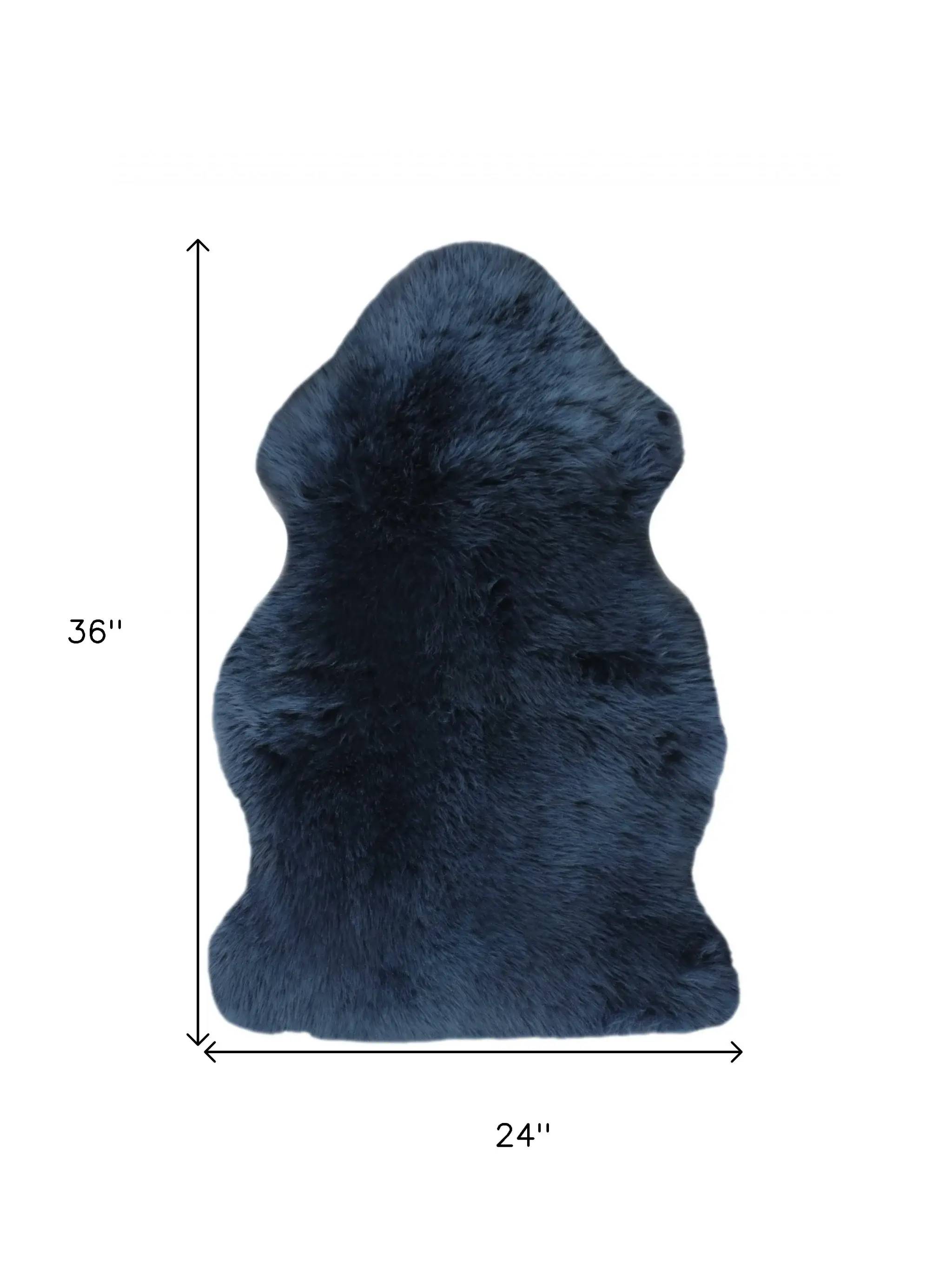 2' X 3' Navy New Zealand Natural Sheepskin Rug - Image 3