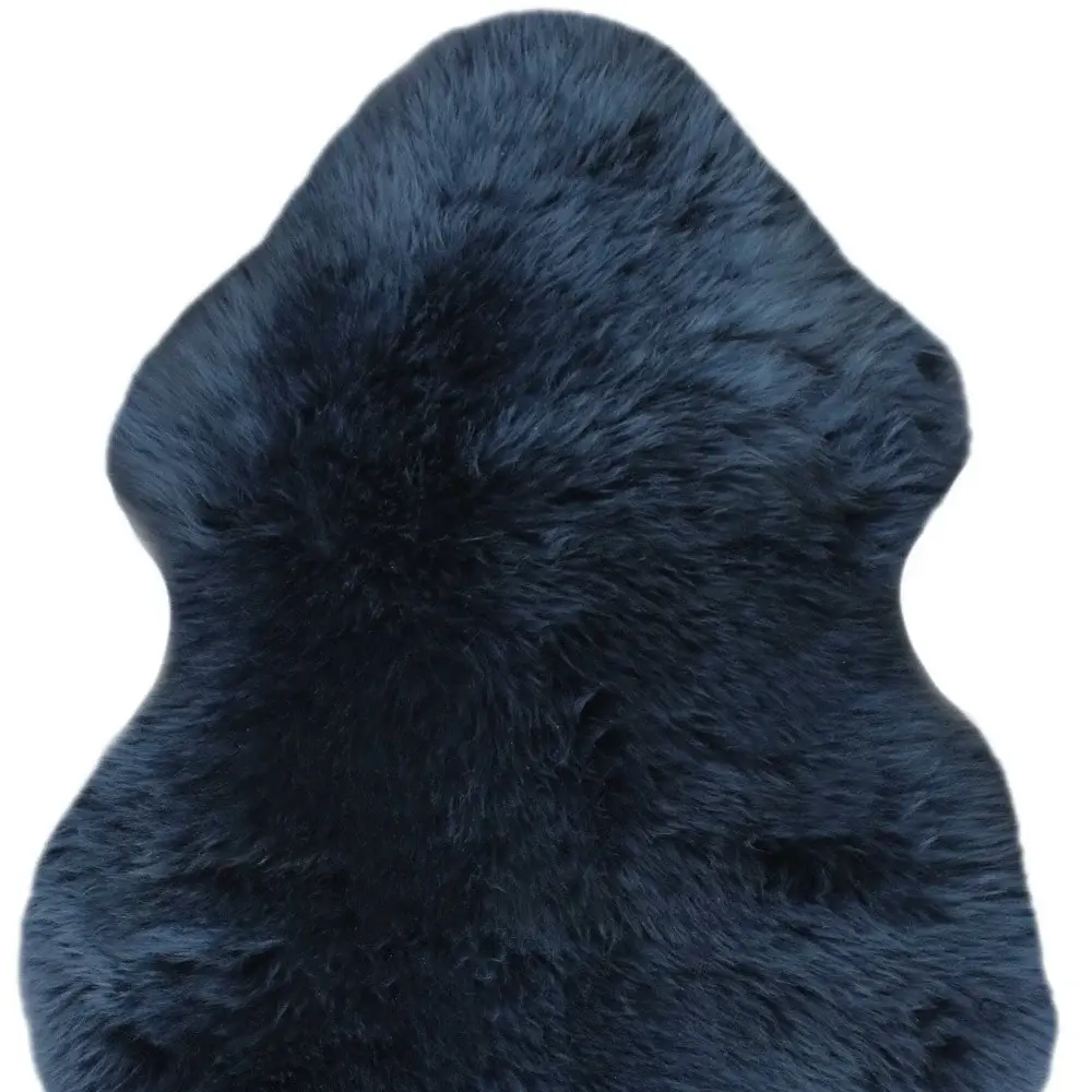 2' X 3' Navy New Zealand Natural Sheepskin Rug - Image 5