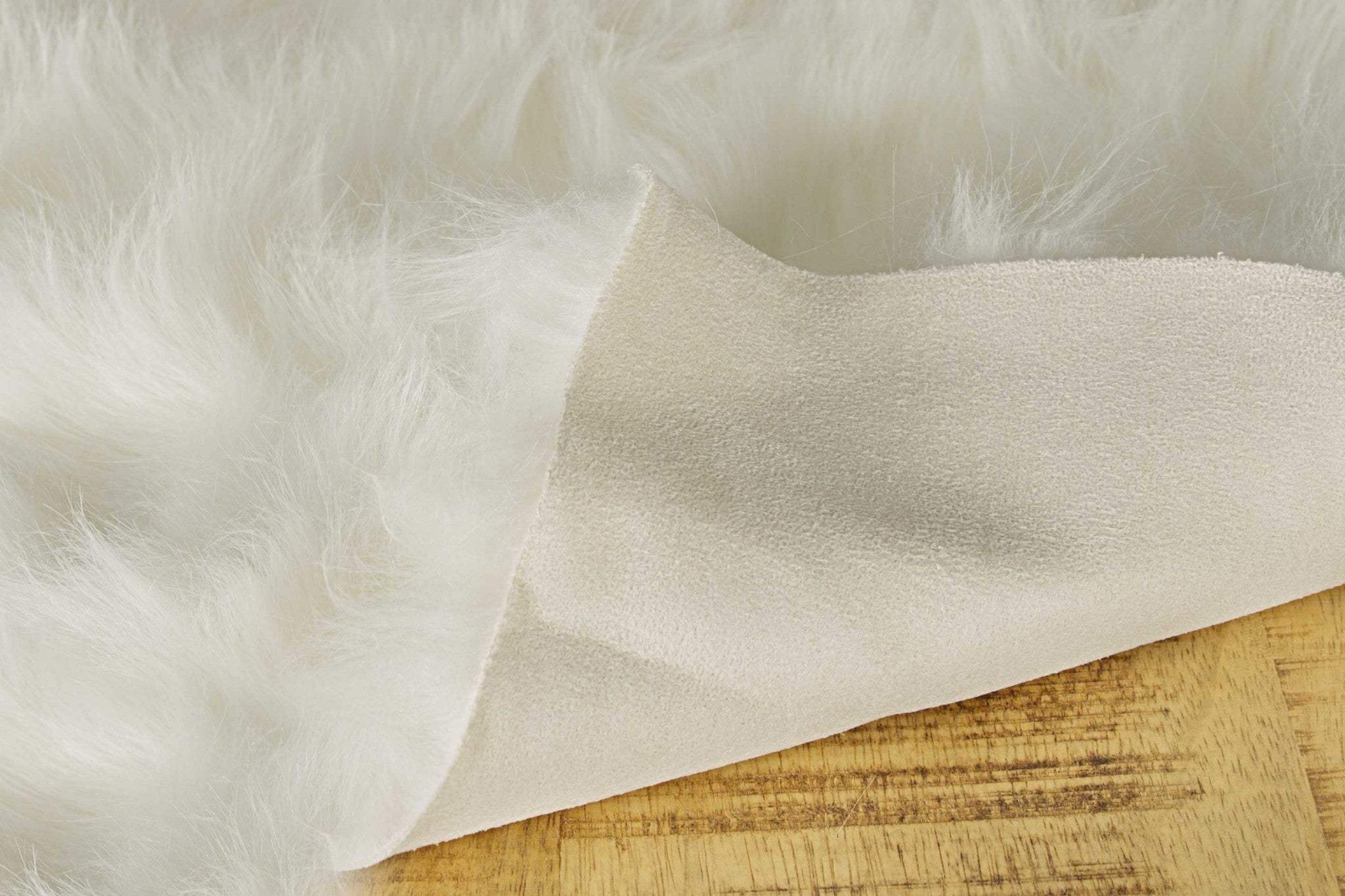 2' X 3' Off White Faux Fur Washable Area Rug - Image 4