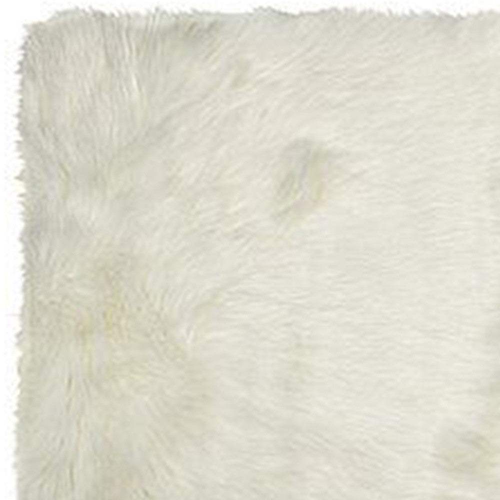 2' X 3' Off White Faux Fur Washable Area Rug - Image 5