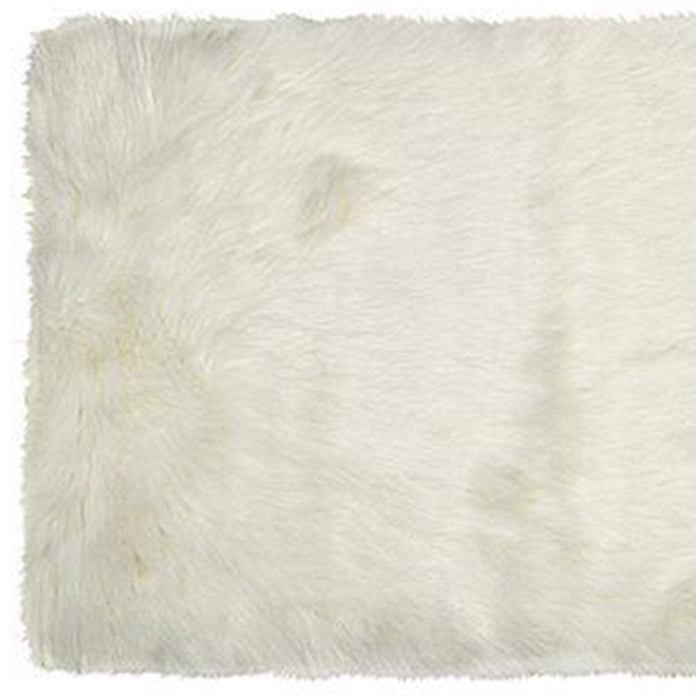 2' X 3' Off White Faux Fur Washable Area Rug - Image 6