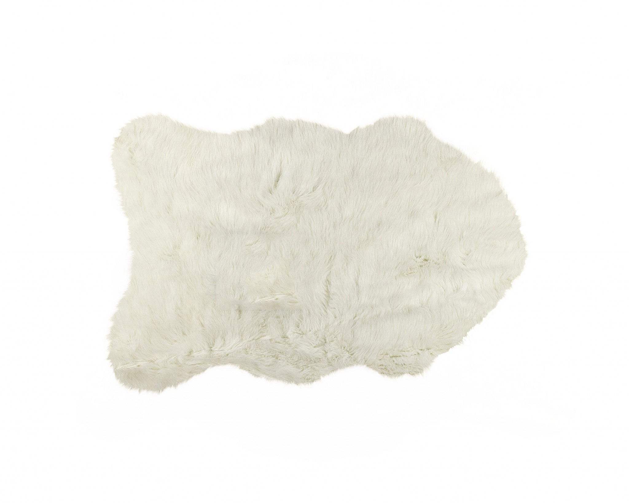 2' X 3' Off White Faux Sheepskin Shag Area Rug - Image 2