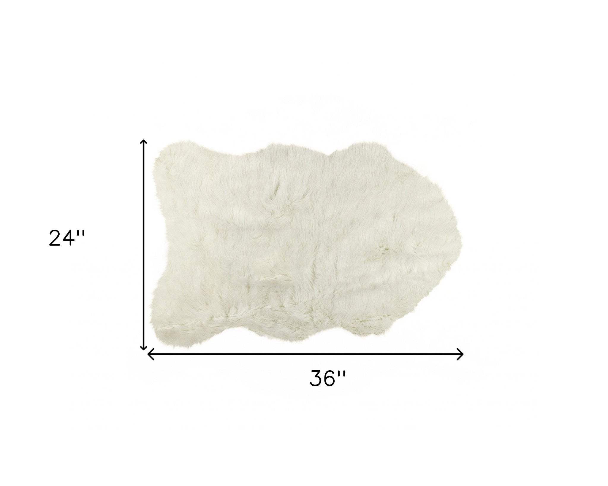 2' X 3' Off White Faux Sheepskin Shag Area Rug - Image 3