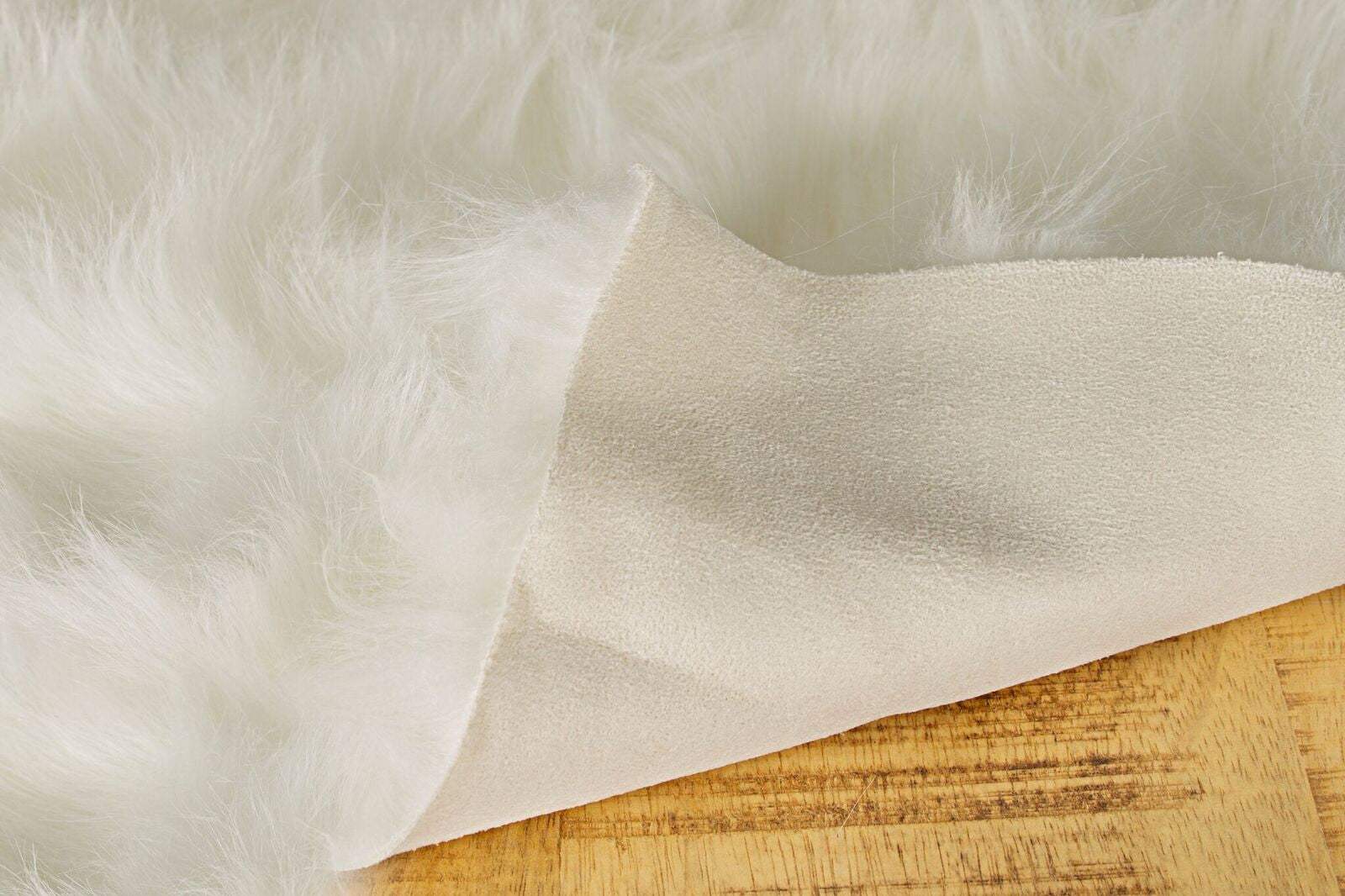 2' X 3' Off White Faux Sheepskin Shag Area Rug - Image 4