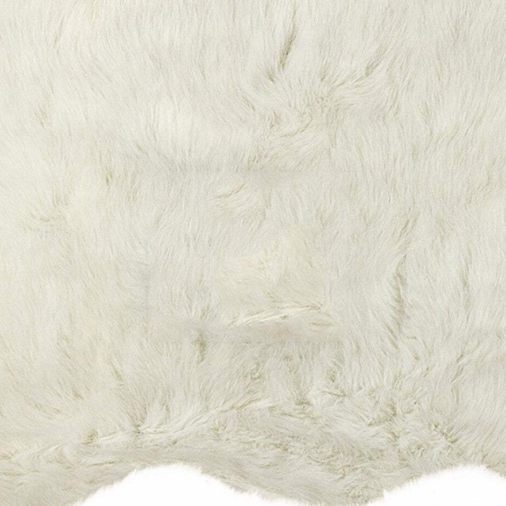 2' X 3' Off White Faux Sheepskin Shag Area Rug - Image 5