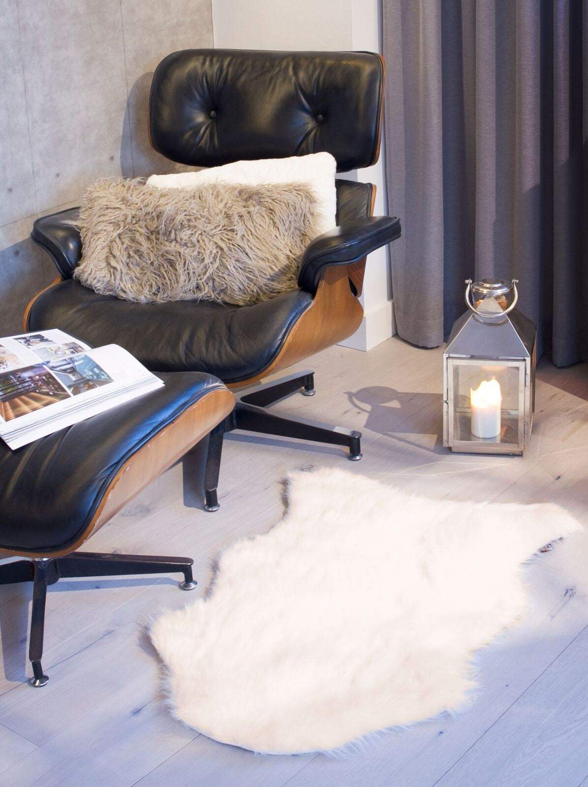 2' X 3' Off White Faux Sheepskin Shag Area Rug - Image 9