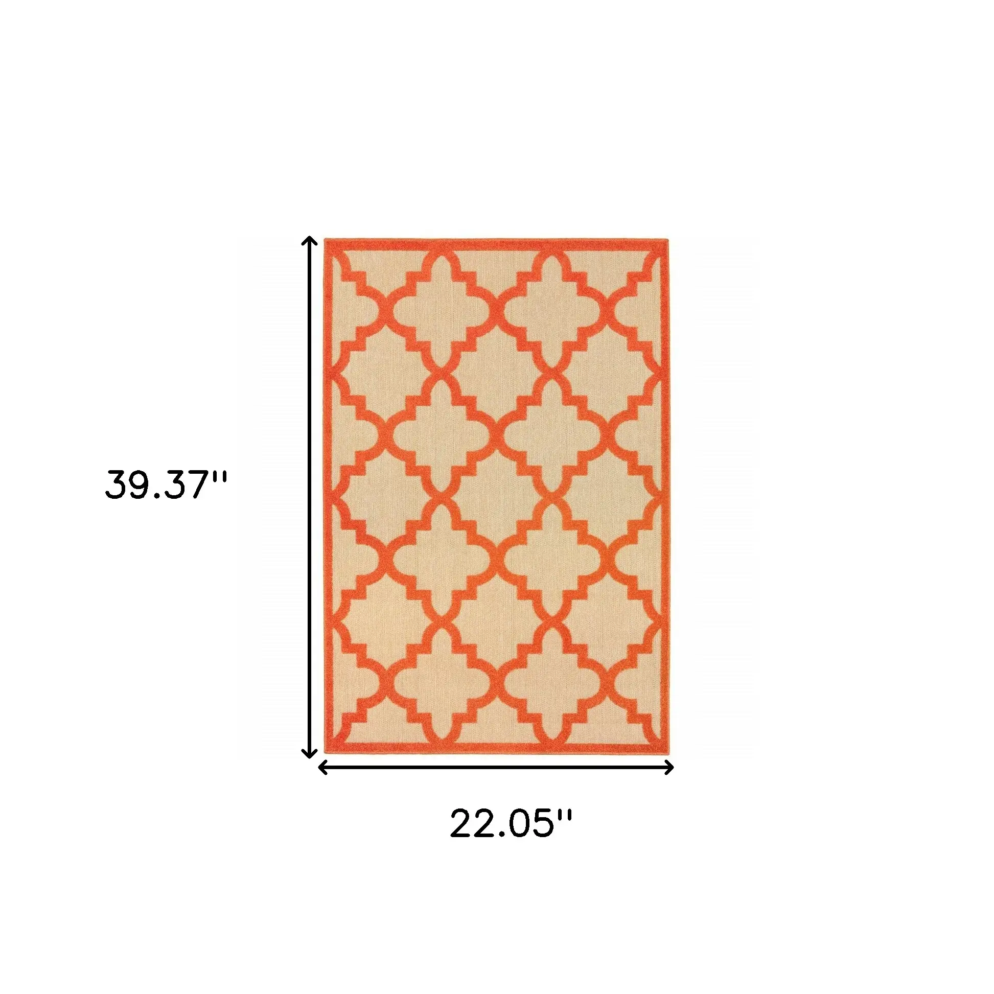 2' X 3' Orange Geometric Stain Resistant Indoor Outdoor Area Rug - Image 6