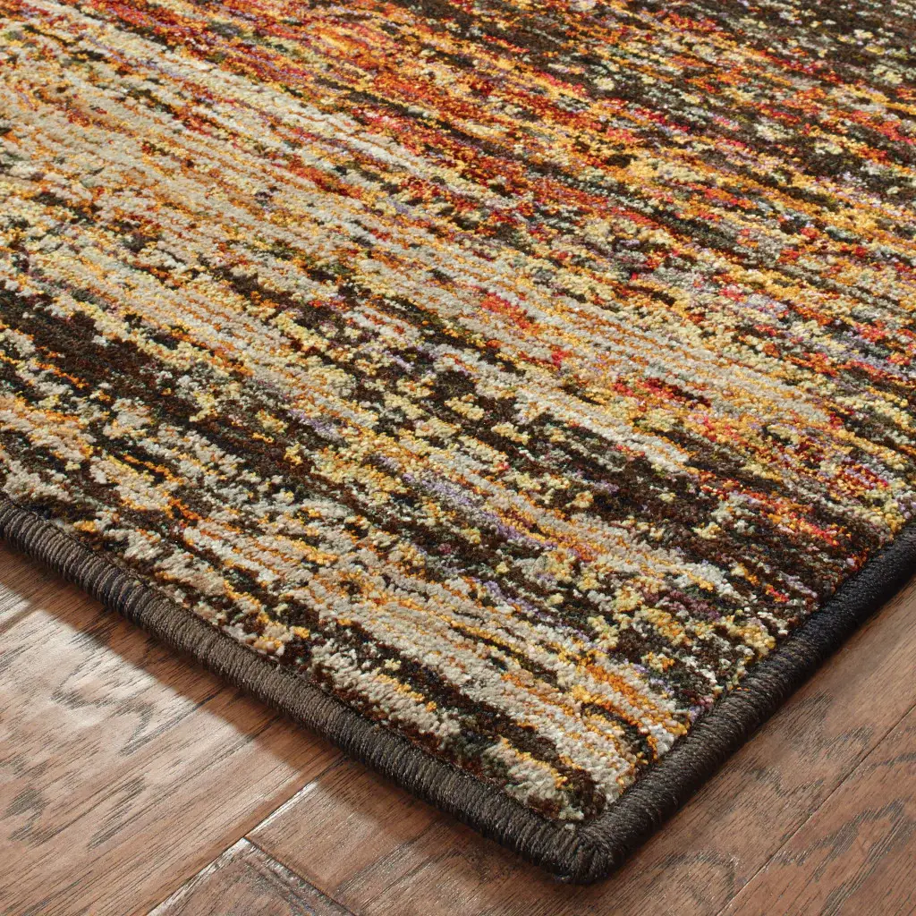 2' X 3' Orange Red Abstract Power Loom Area Rug - Image 4