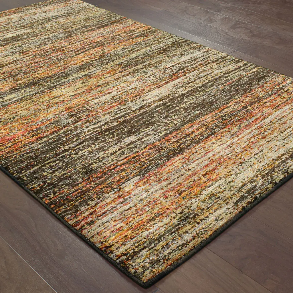 2' X 3' Orange Red Abstract Power Loom Area Rug - Image 5
