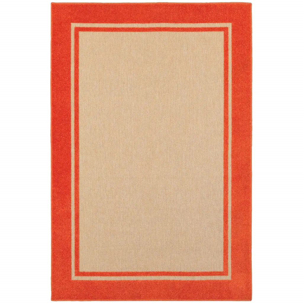 2' X 3' Orange Stain Resistant Indoor Outdoor Area Rug