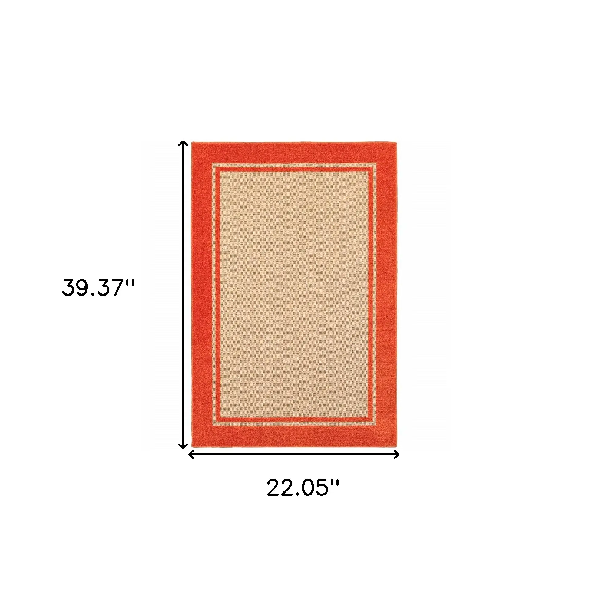 2' X 3' Orange Stain Resistant Indoor Outdoor Area Rug - Image 5