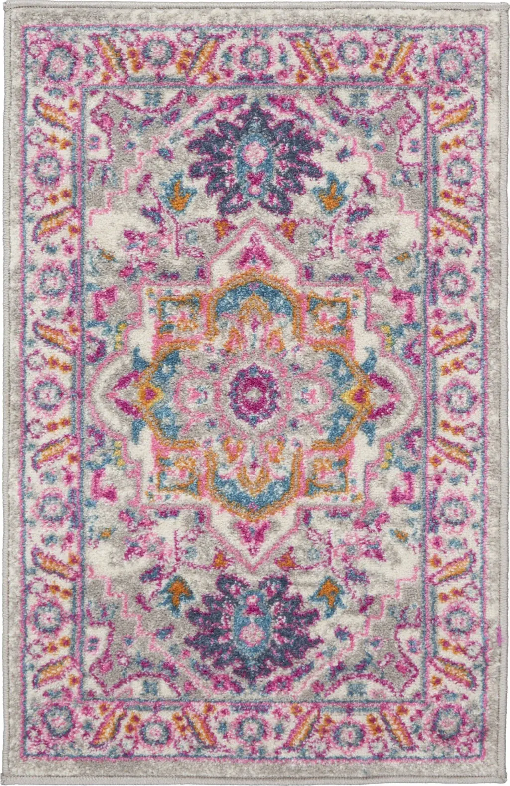2' X 3' Pink And Gray Power Loom Area Rug - Image 2