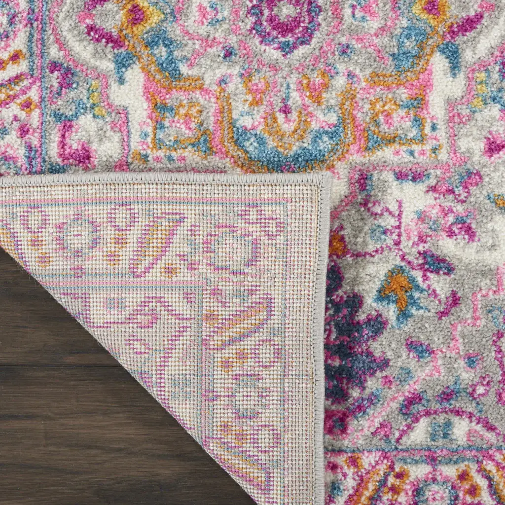 2' X 3' Pink And Gray Power Loom Area Rug - Image 5