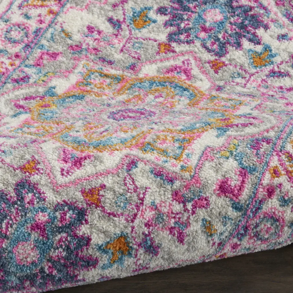 2' X 3' Pink And Gray Power Loom Area Rug - Image 6