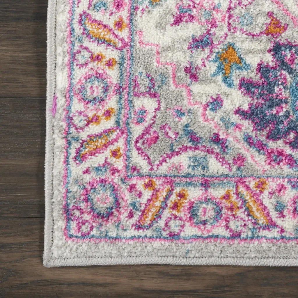 2' X 3' Pink And Gray Power Loom Area Rug - Image 9