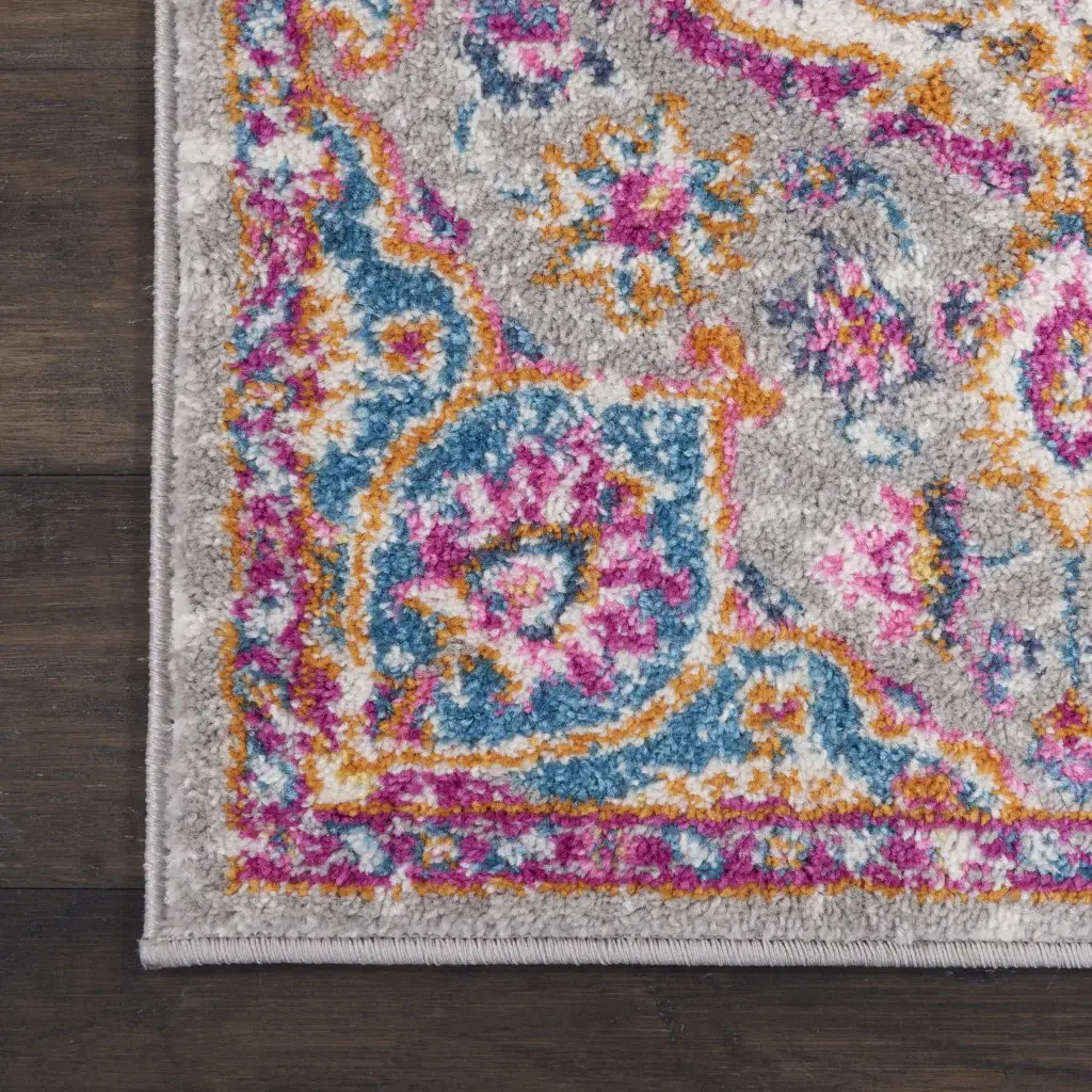 2' X 3' Pink And Gray Power Loom Area Rug - Image 3
