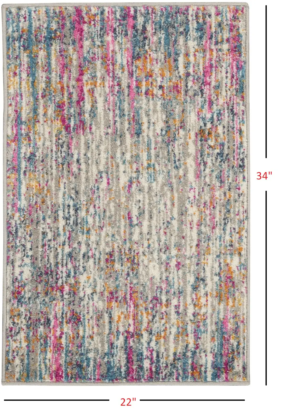 2' X 3' Pink And Ivory Abstract Power Loom Area Rug