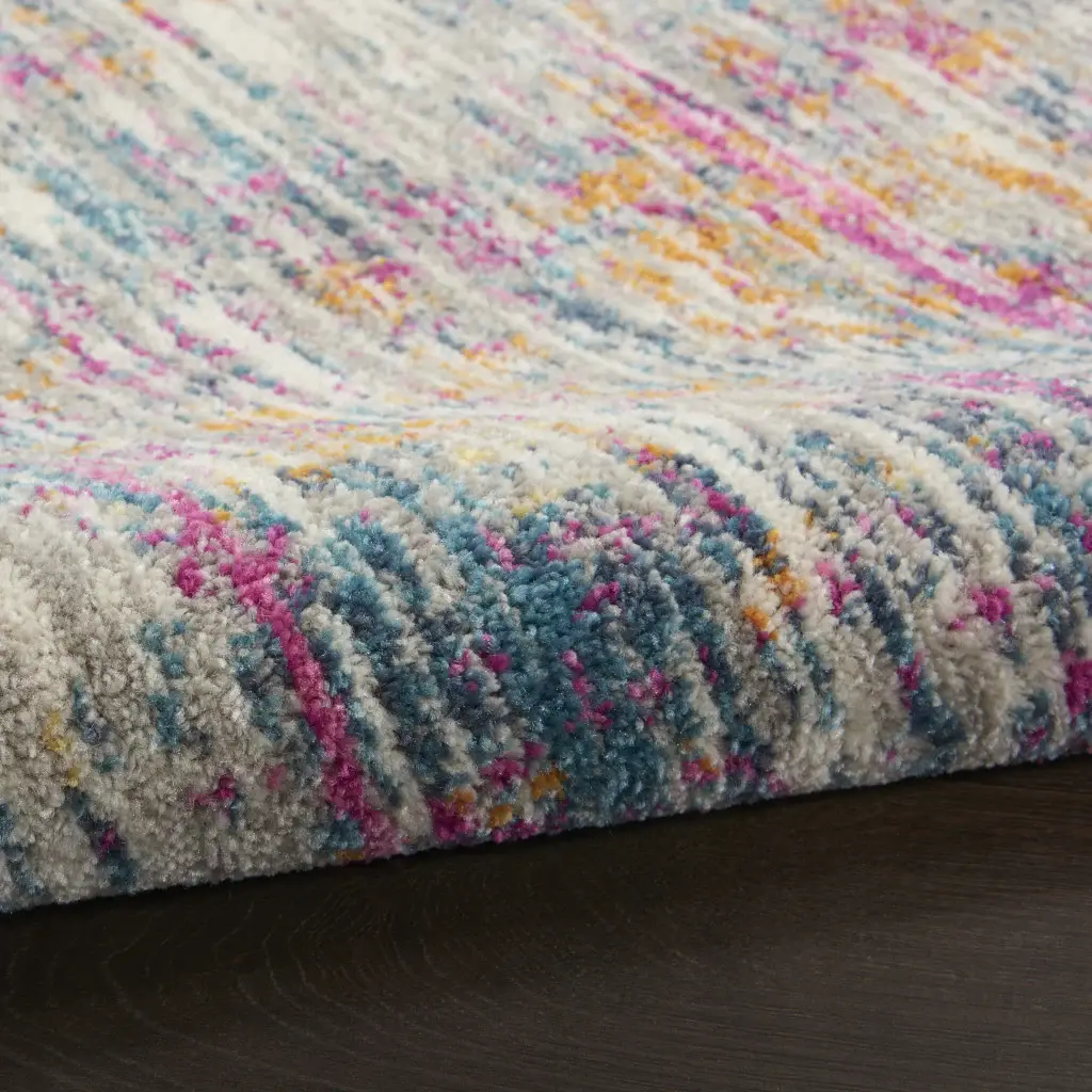 2' X 3' Pink And Ivory Abstract Power Loom Area Rug - Image 6