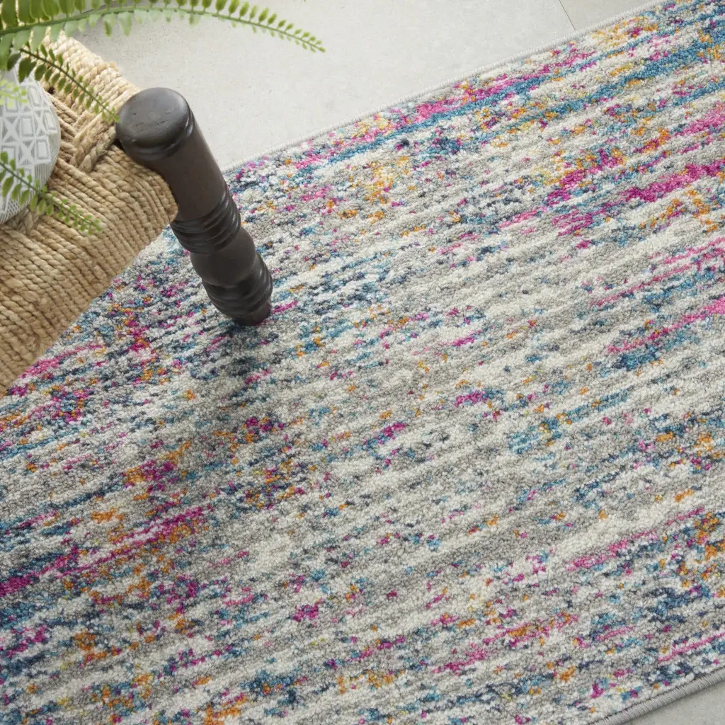 2' X 3' Pink And Ivory Abstract Power Loom Area Rug - Image 9
