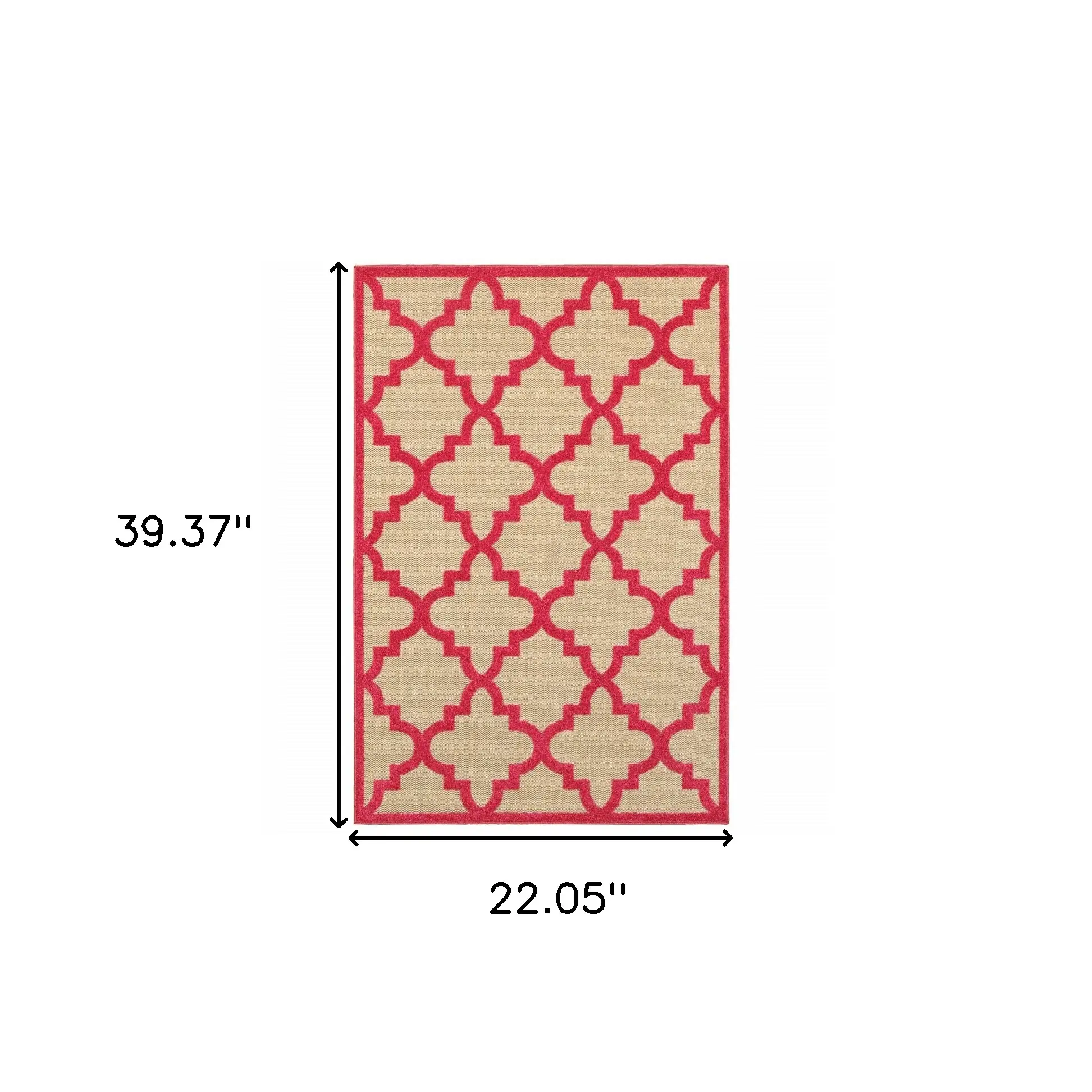 2' X 3' Pink Geometric Stain Resistant Indoor Outdoor Area Rug - Image 5