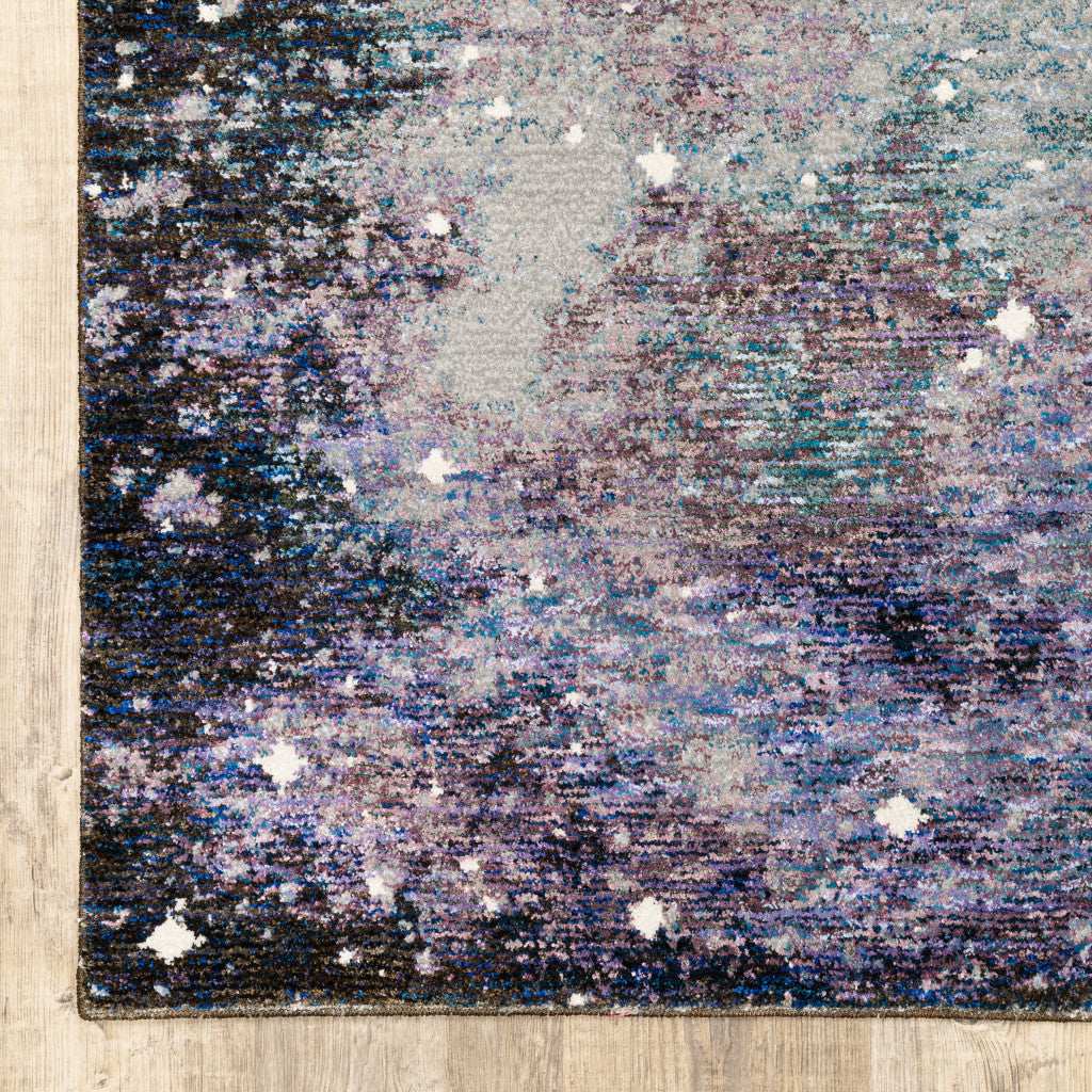 2' X 3' Purple and Ivory Abstract Power Loom Area Rug - Image 4