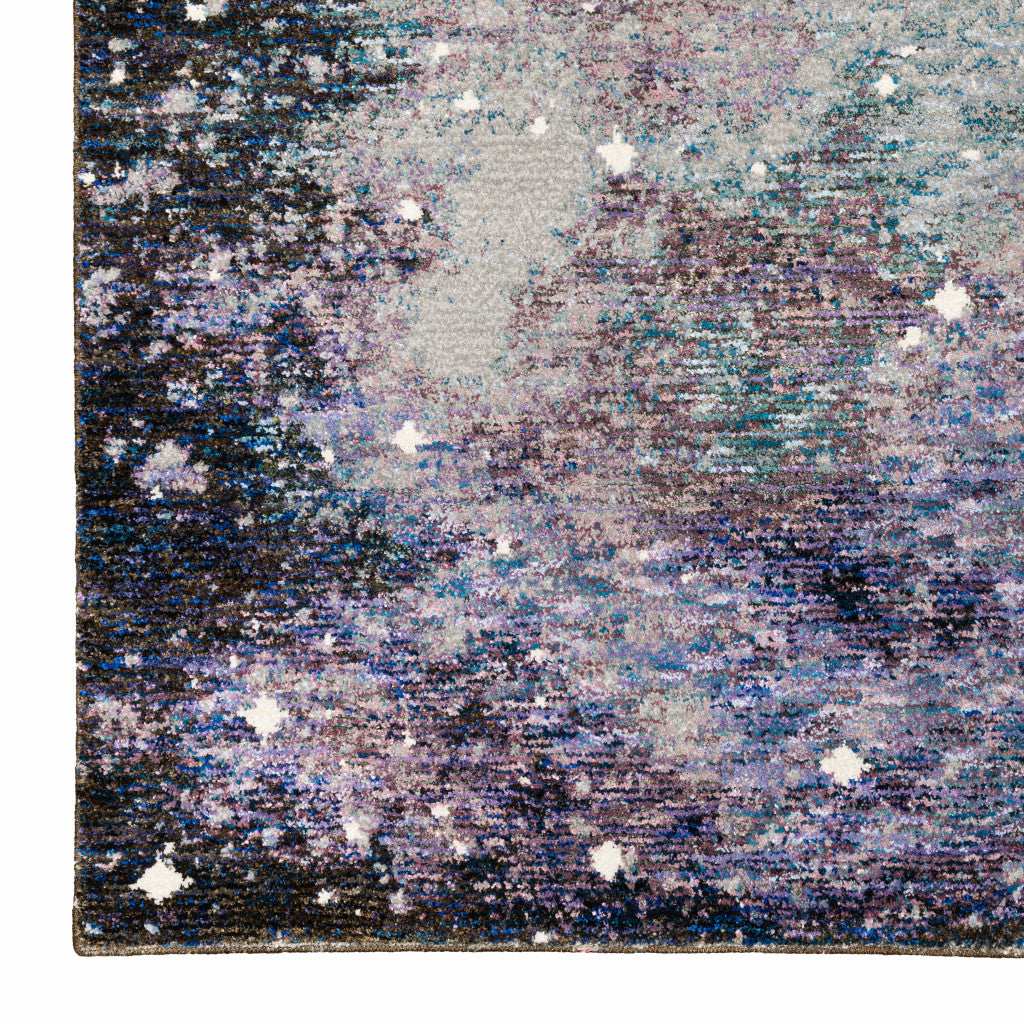 2' X 3' Purple and Ivory Abstract Power Loom Area Rug - Image 5