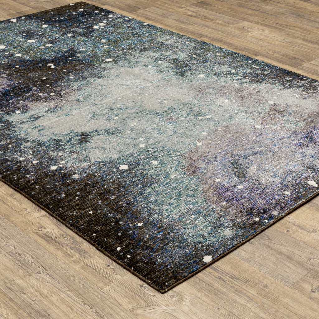 2' X 3' Purple and Ivory Abstract Power Loom Area Rug - Image 8