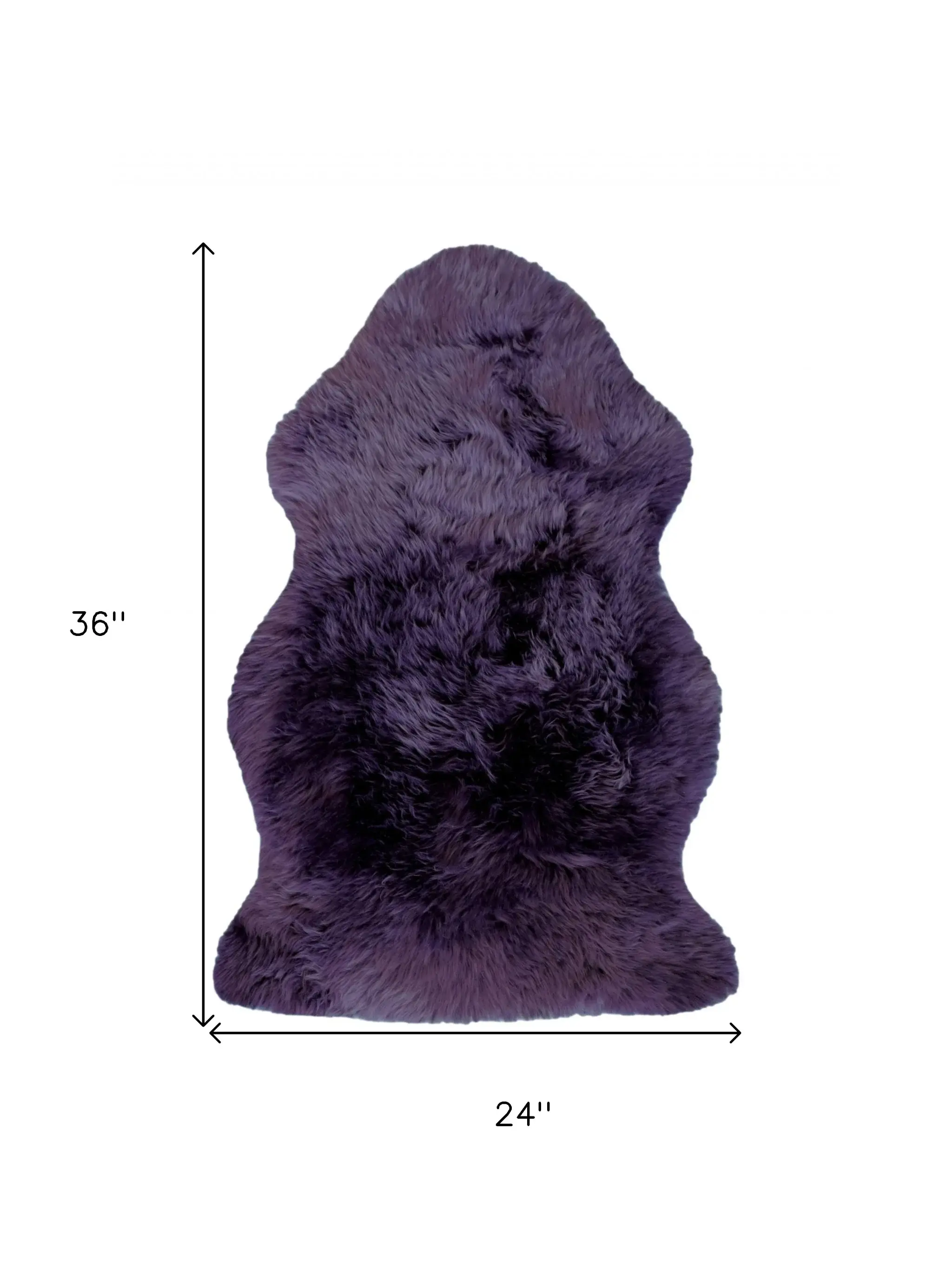 2' X 3' Purple New Zealand Natural Sheepskin Rug - Image 3