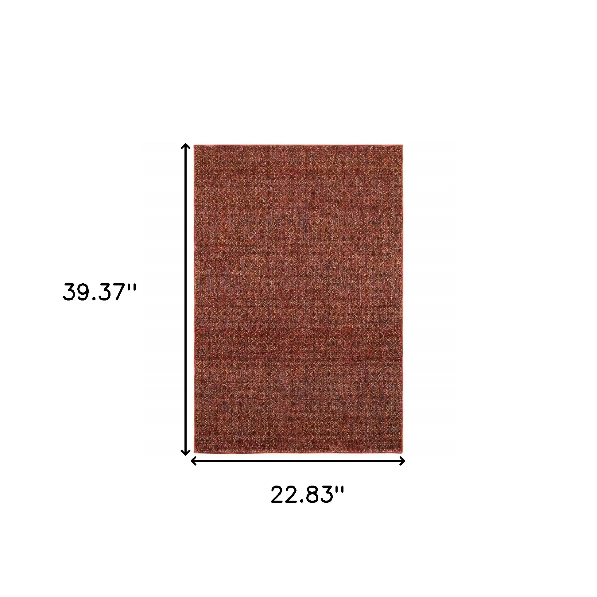 2' X 3' Red and Gold Geometric Power Loom Area Rug - Image 2