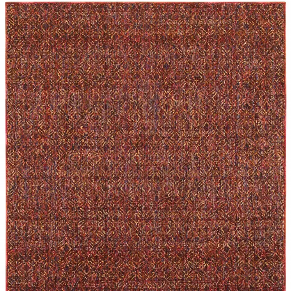 2' X 3' Red and Gold Geometric Power Loom Area Rug - Image 4