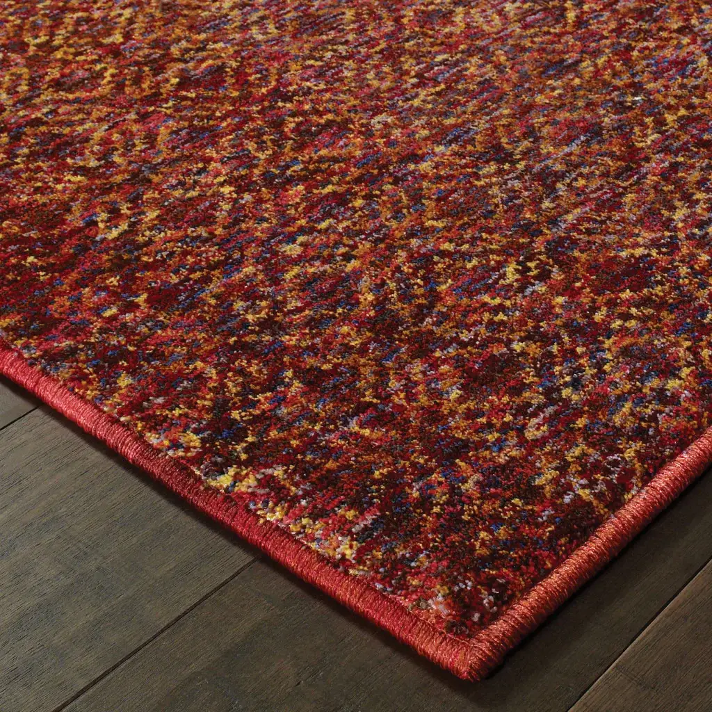 2' X 3' Red and Gold Geometric Power Loom Area Rug - Image 5