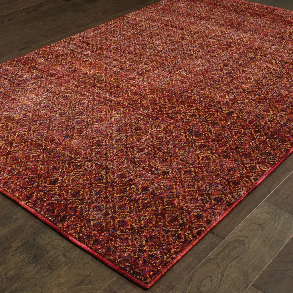 2' X 3' Red and Gold Geometric Power Loom Area Rug - Image 6