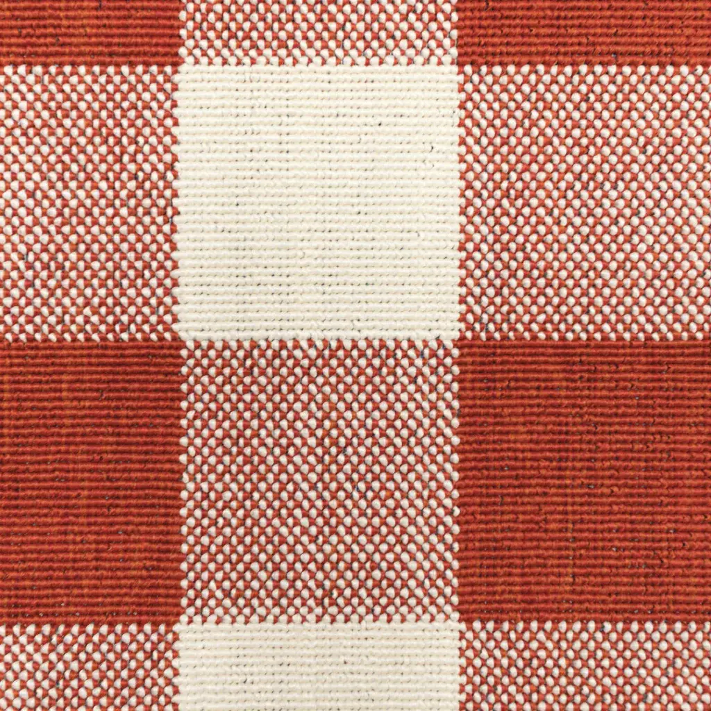 2' X 3' Red and Ivory Geometric Stain Resistant Indoor Outdoor Area Rug - Image 3