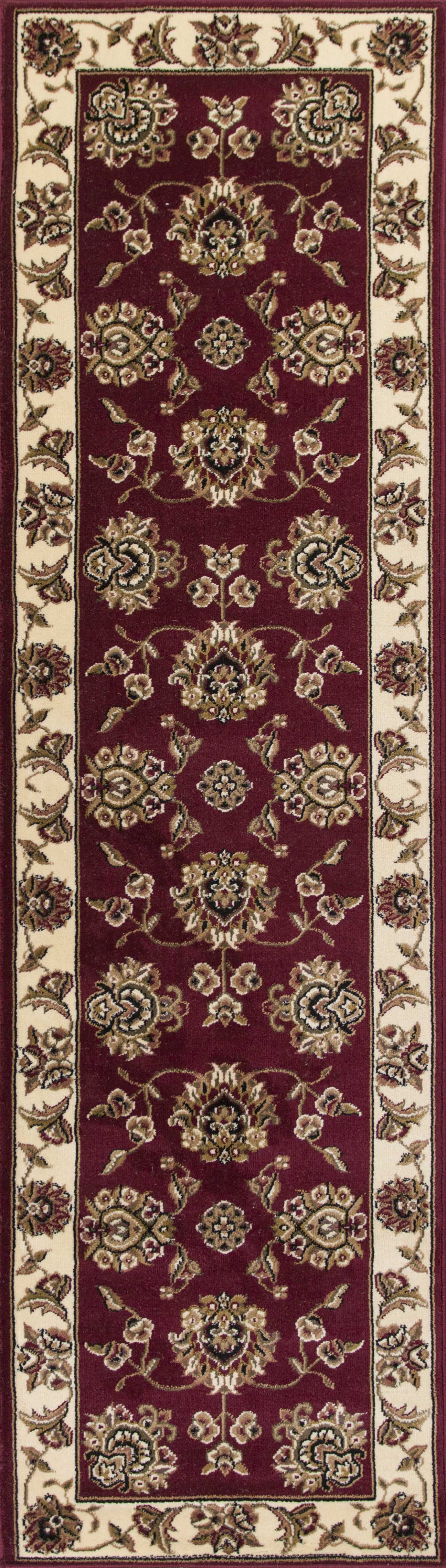 2' X 3' Red Ivory Machine Woven Floral Traditional Indoor Accent Rug - Image 3