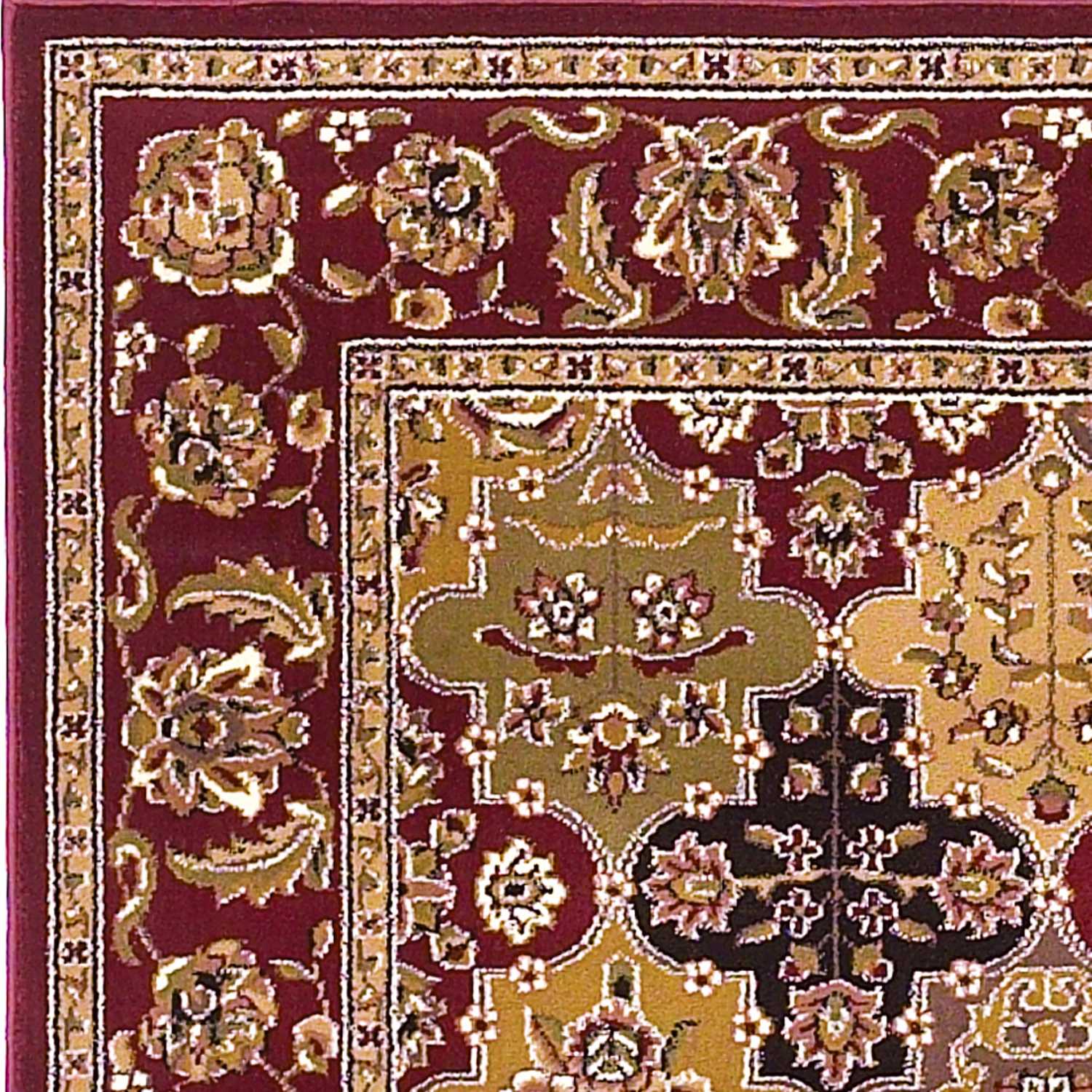 2' X 3' Red Machine Woven Traditional Quatrefoil Indoor Accent Rug - Image 2