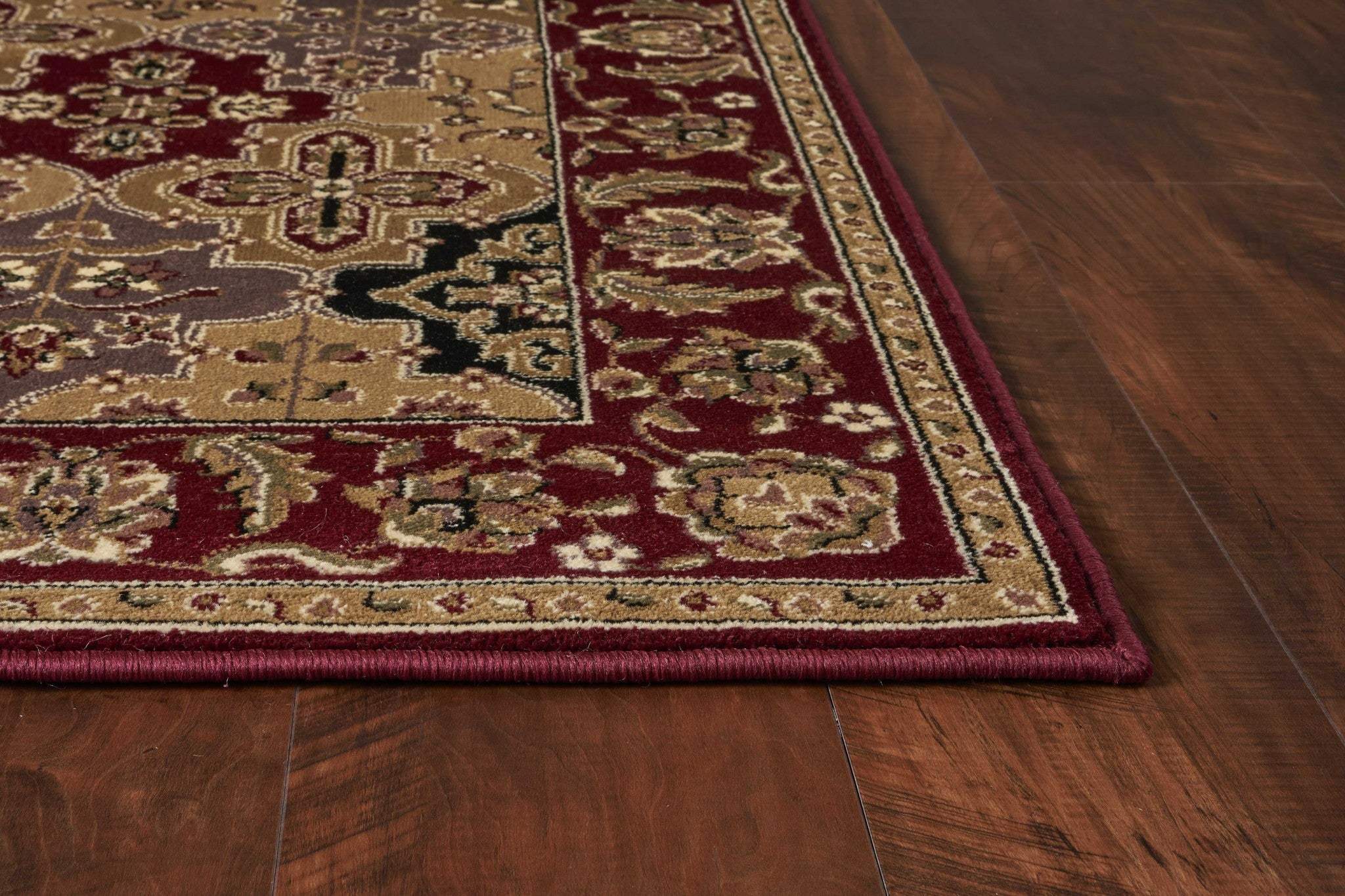 2' X 3' Red Machine Woven Traditional Quatrefoil Indoor Accent Rug - Image 3