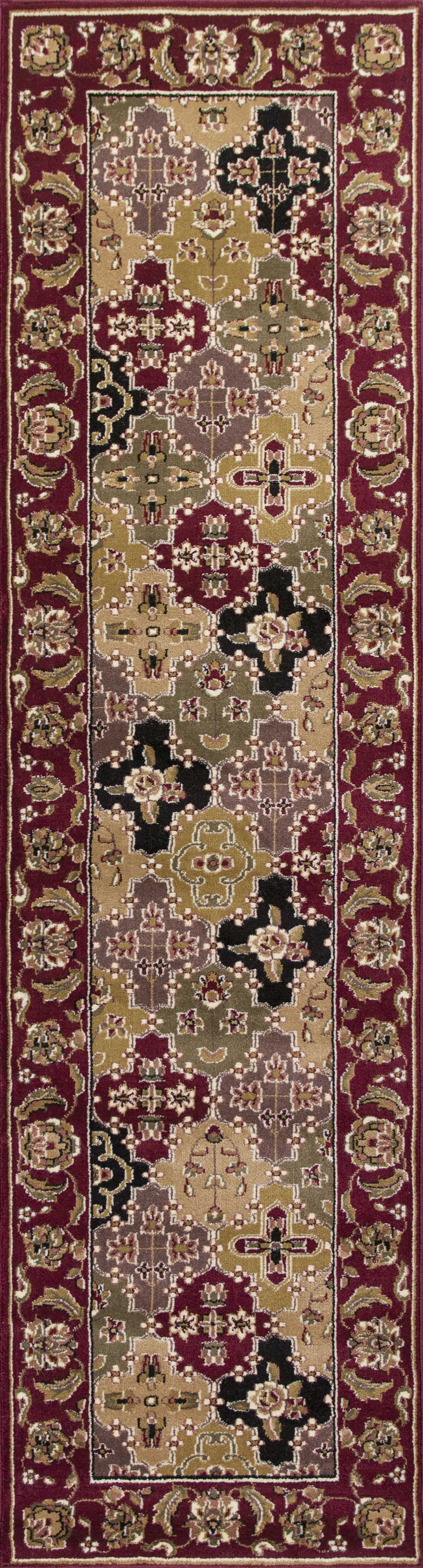 2' X 3' Red Machine Woven Traditional Quatrefoil Indoor Accent Rug - Image 4
