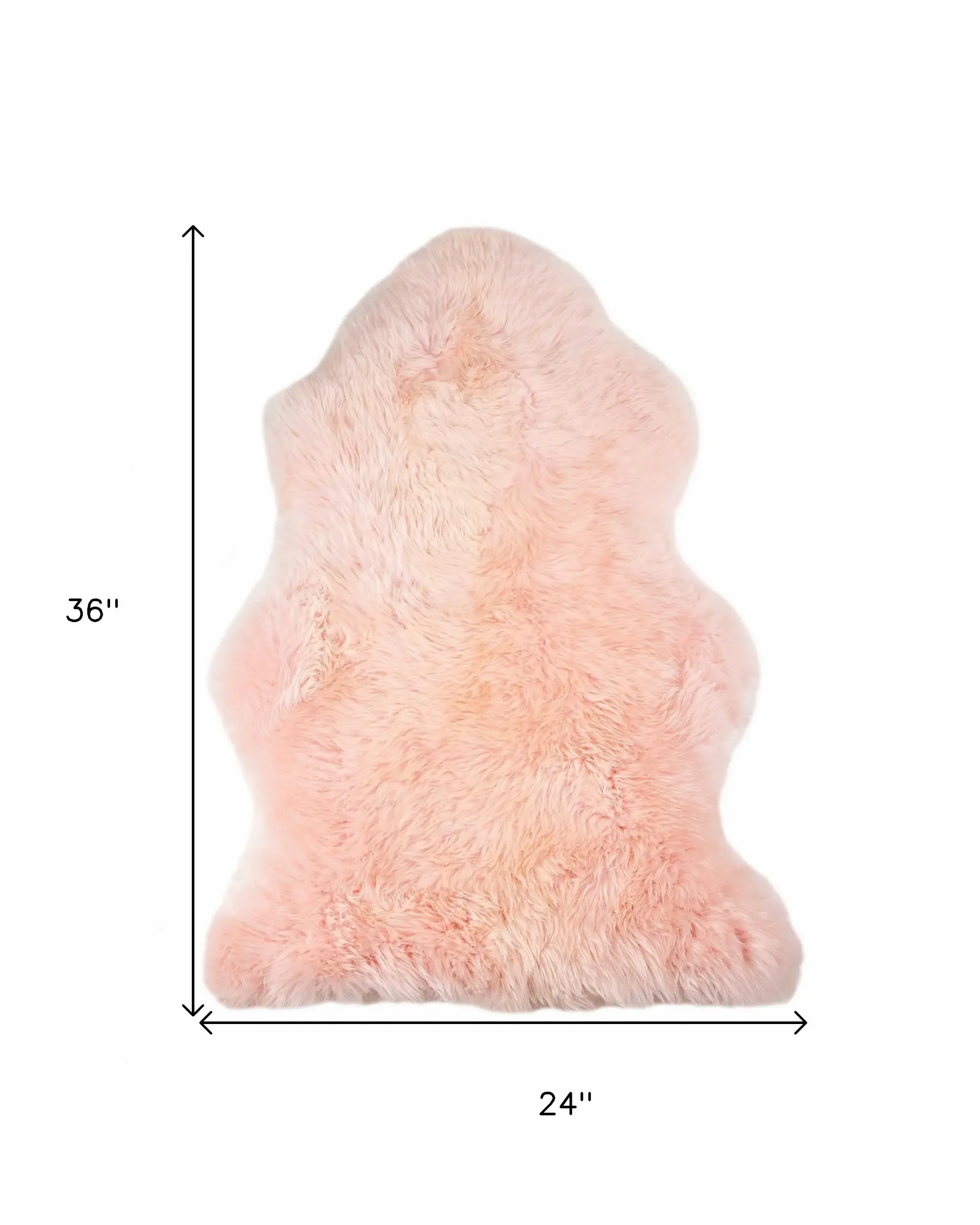 2' X 3' Rose New Zealand Natural Shearling Sheepskin Rug - Image 3