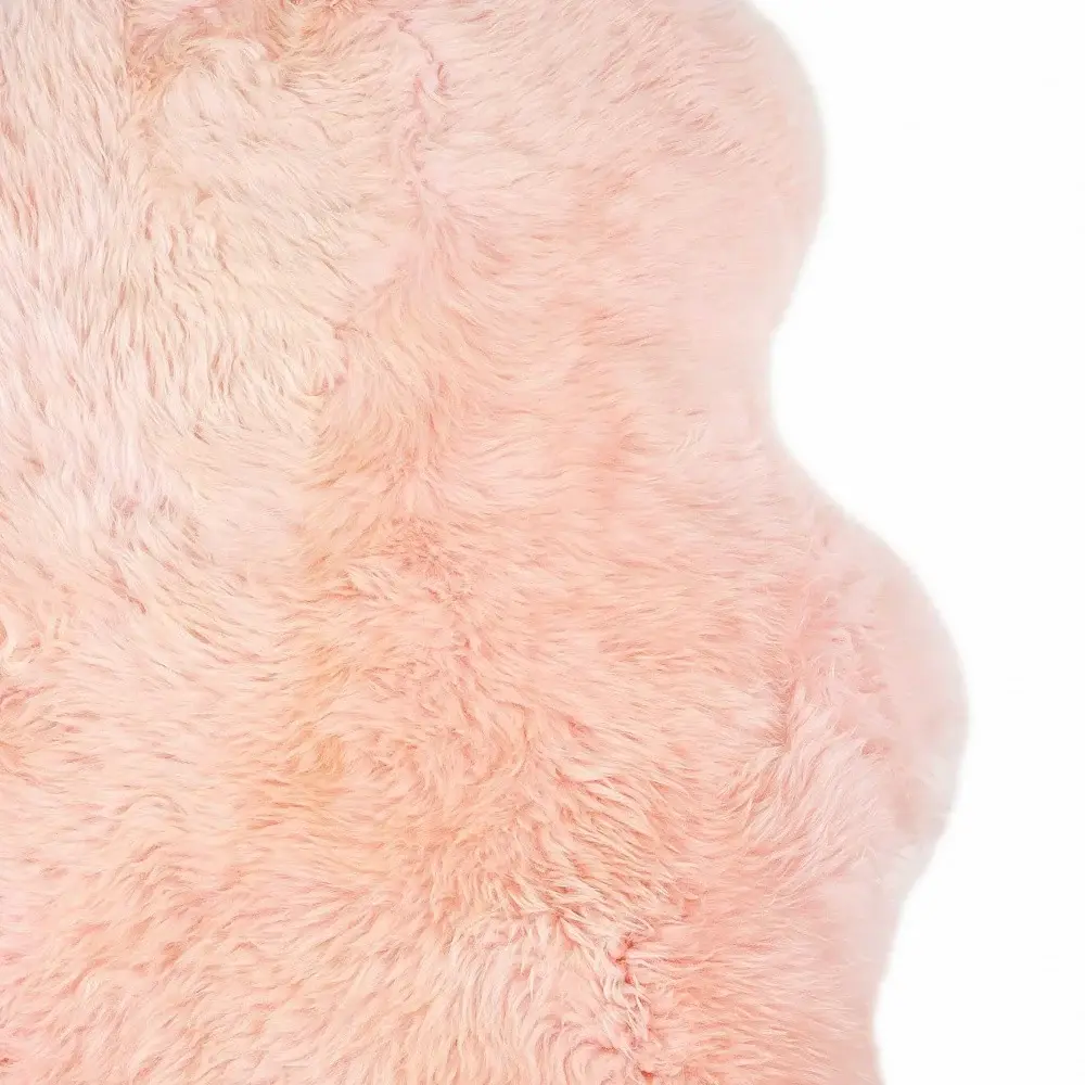 2' X 3' Rose New Zealand Natural Shearling Sheepskin Rug - Image 4
