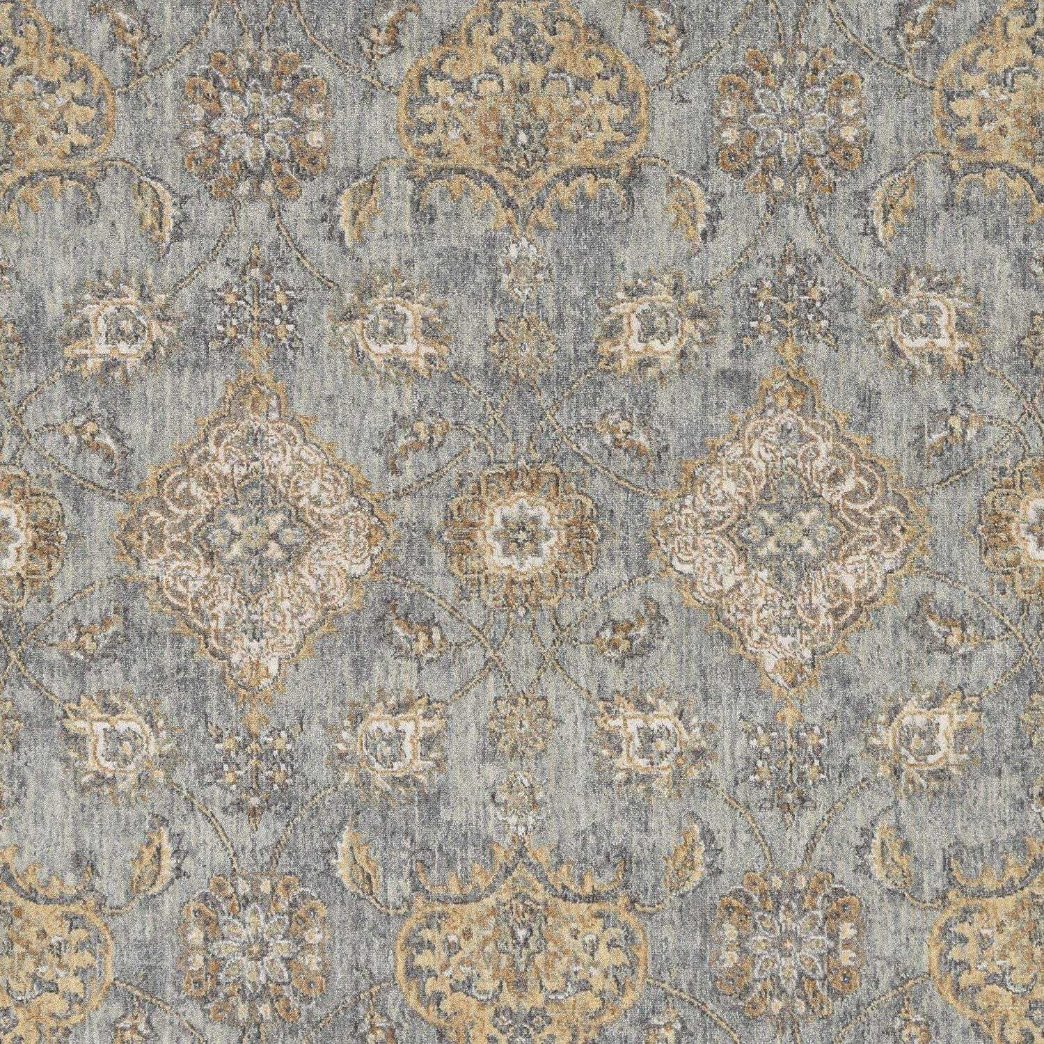 2' X 3' Sage Green Wool Floral Distressed Area Rug - Image 4