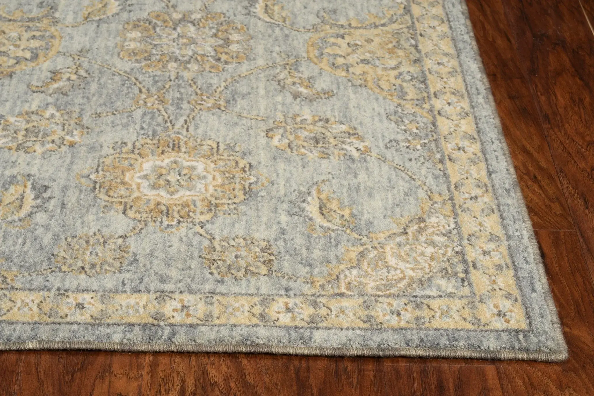 2' X 3' Sage Green Wool Floral Distressed Area Rug - Image 5