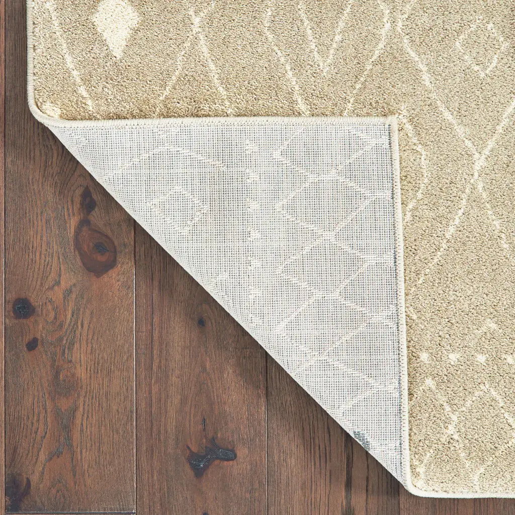 2' X 3' Sand And Ivory Geometric Power Loom Stain Resistant Area Rug - Image 4