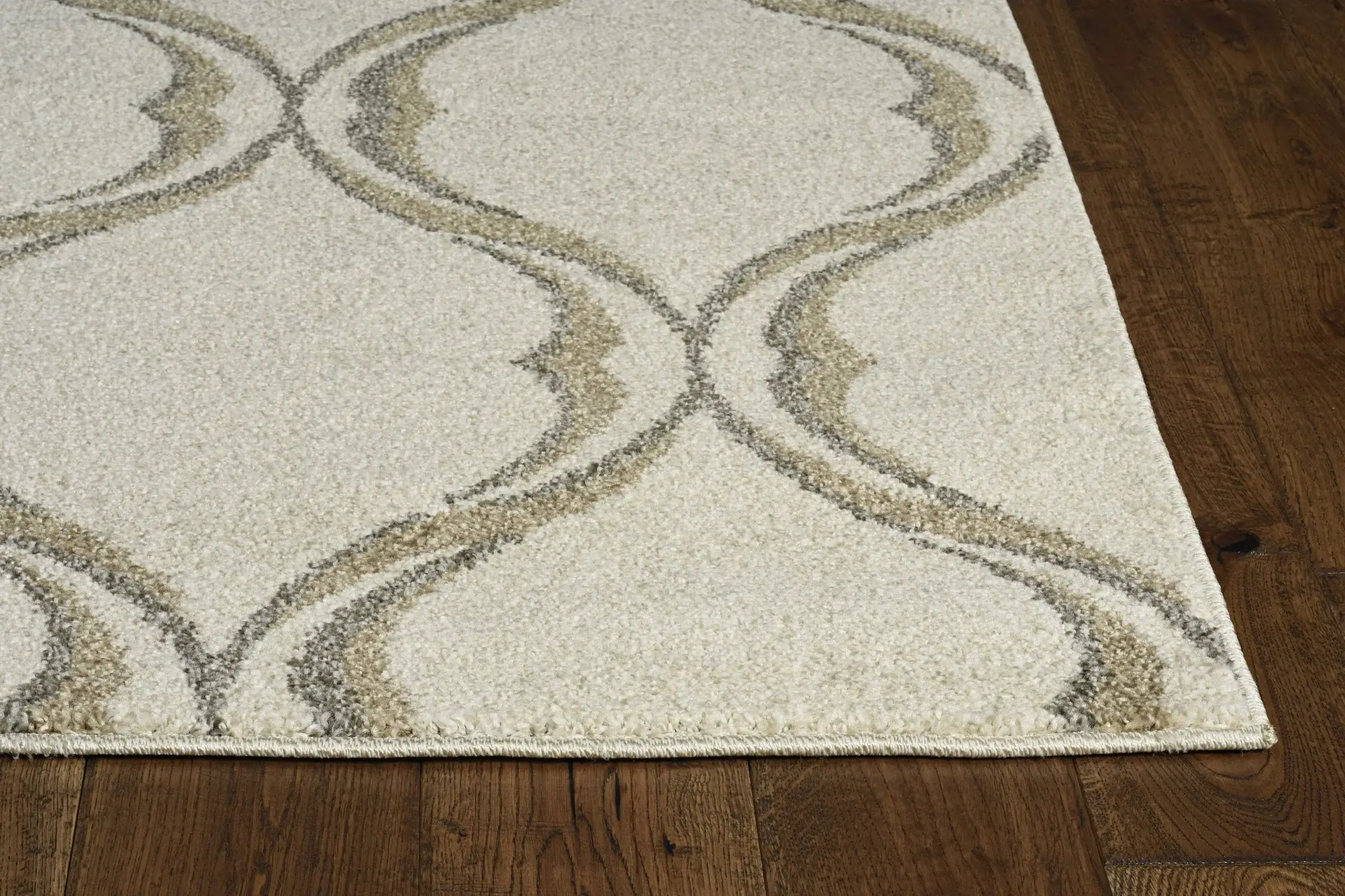 2' X 3' Sand Wavy Line Pattern Accent Rug - Image 5