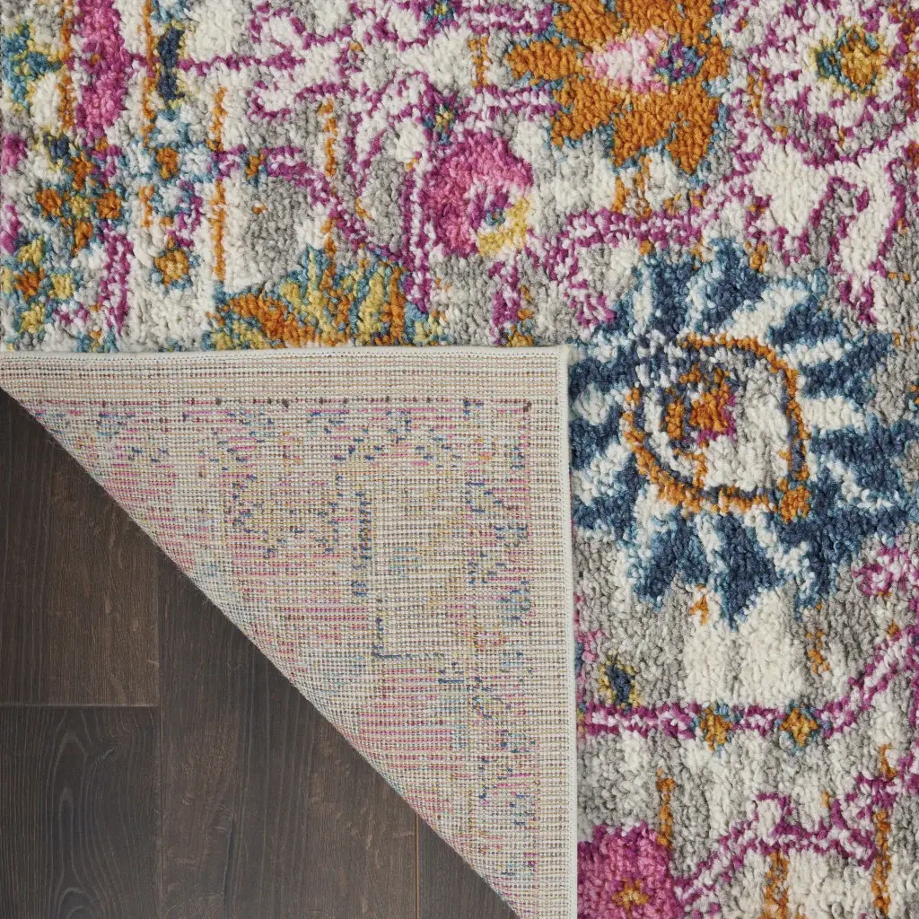 2' X 3' Silver Floral Power Loom Area Rug - Image 4