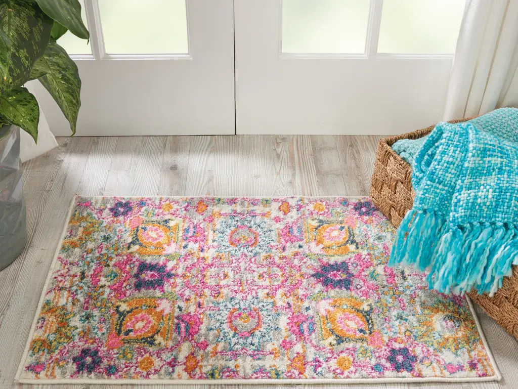 2' X 3' Silver Floral Power Loom Area Rug - Image 6