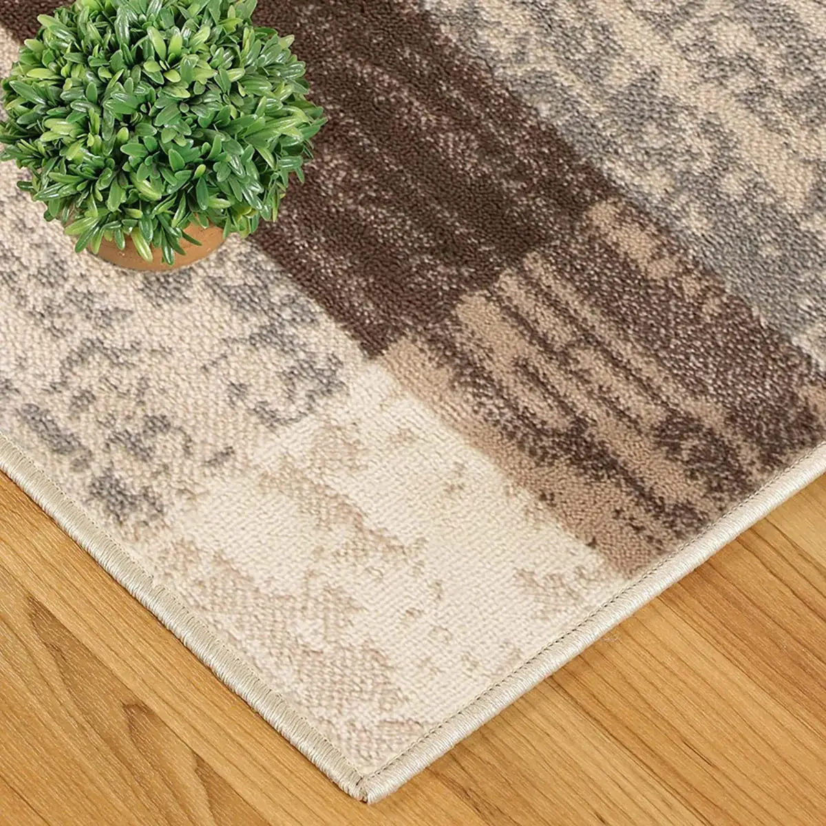2' X 3' Slate Patchwork Power Loom Stain Resistant Area Rug - Image 2