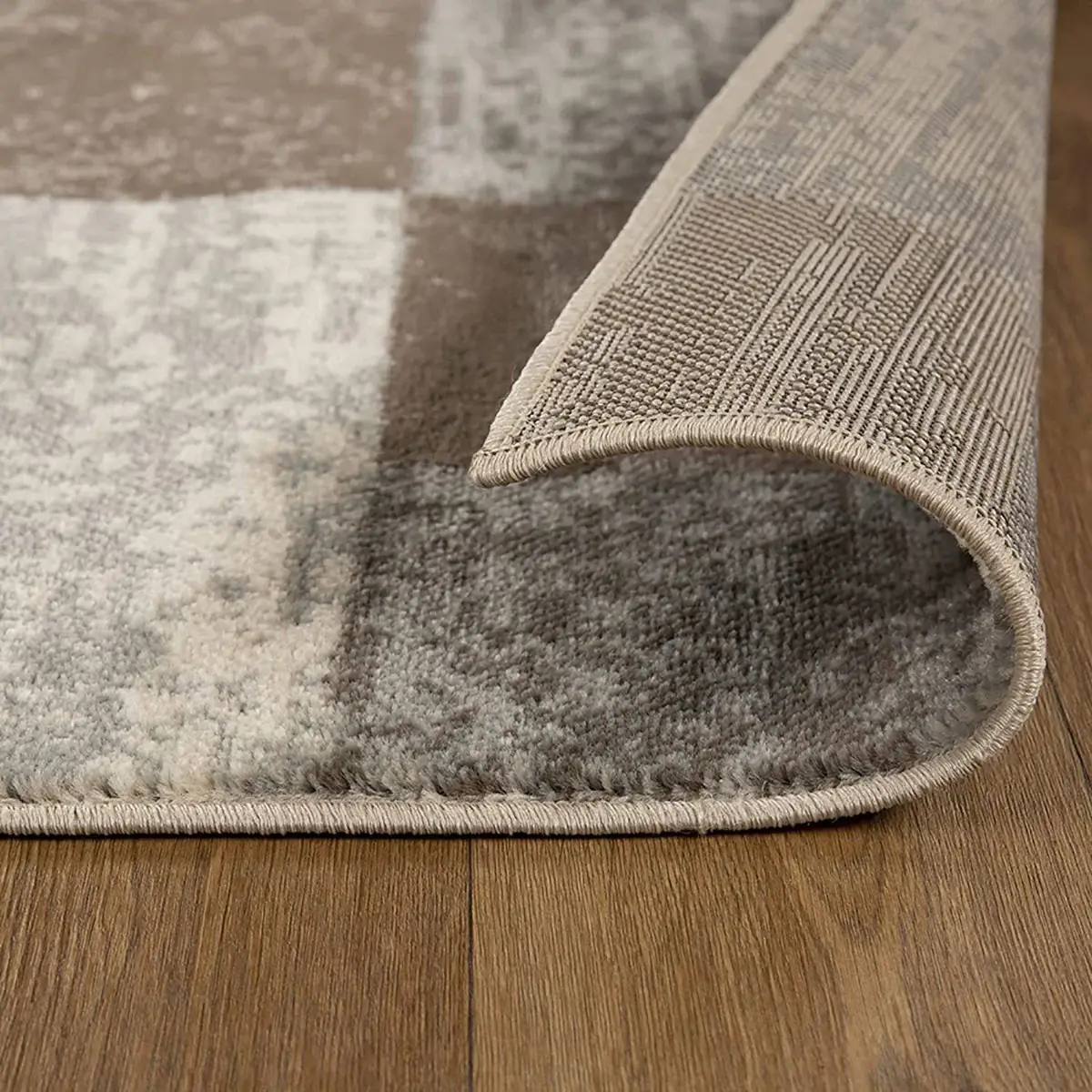 2' X 3' Slate Patchwork Power Loom Stain Resistant Area Rug - Image 4